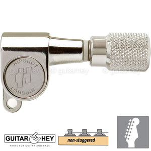 Hipshot Mini Tuners Classic 6-In-Line Non-Staggered Enclosed KNURLED Keys NICKEL