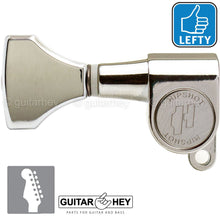 Load image into Gallery viewer, NEW Hipshot Mini Tuners Set 6-In-Line STAGGERED Small HS Buttons LEFTY - NICKEL