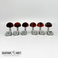 Load image into Gallery viewer, NEW Hipshot Vintage L3+R3 LOCKING Mini Tuners SET Tortoise Buttons 3x3 - CHROME