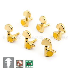 NEW Gotoh SG301-20 L3+R3 Tuning Keys Grover Style DOME Vintage Button 3x3 - GOLD