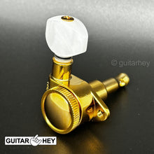 Carregar imagem no visualizador da galeria, NEW Grover 502 LOCKING Tuners 3x3 Modern Gibson Les Paul SMALL PEARL Button GOLD