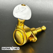 Carregar imagem no visualizador da galeria, NEW Grover 502 LOCKING Tuners 3x3 Modern Gibson Les Paul MOON PEARL Buttons GOLD