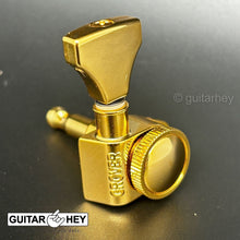 Load image into Gallery viewer, NEW Grover 502 LOCKING Tuners 3x3 Modern Gibson Les Paul HS SMALL Buttons GOLD