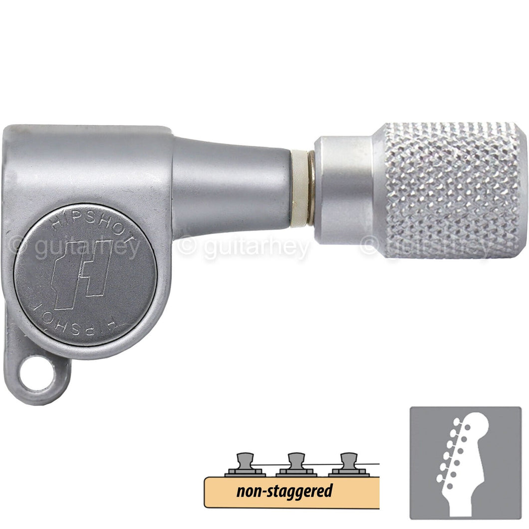 NEW Hipshot Classic Mini Tuners 6 in line NON-Staggered KNURLED Buttons - SATIN