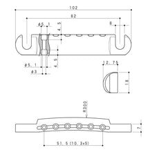 Load image into Gallery viewer, Gotoh GE101Z-T Modern Tailpiece w/ Metric Studs for Import Guitars - COSMO BLACK