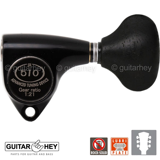 NEW Gotoh SGV510Z-EL5 Tuners L3+R3 Guitar Tuning Keys 1:21 Ratio, 3x3 - BLACK