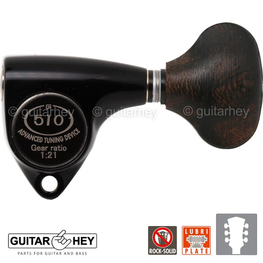 NEW Gotoh SGV510Z-ZL5 Tuners L3+R3 Guitar Tuning Keys 1:21 Ratio, 3x3 - BLACK