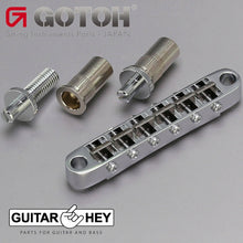 Load image into Gallery viewer, NEW Gotoh Ti103B-T Nashville Tune-o-matic Bridge M8 Stud Titanium Saddles CHROME