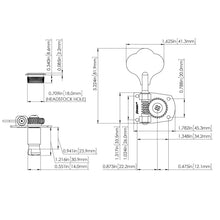 Load image into Gallery viewer, NEW Hipshot HB7 Bass Tuning Keys L3+R1 Tuners Set 27:1 Gear Ratio 3x1 - NICKEL