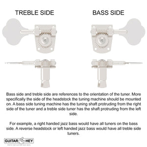 NEW Hipshot HB7 Bass Tuning Keys L3+R1 Tuners Set 27:1 Gear Ratio 3x1 - NICKEL