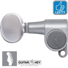 Load image into Gallery viewer, Hipshot Classic Mini Tuners LEFTY 6 in line STAGGERED Small OVAL Buttons, SATIN