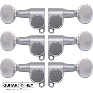 NEW Hipshot L3+R3 Classic Enclosed Mini Tuners OVAL Buttons 3x3 - SATIN CHROME