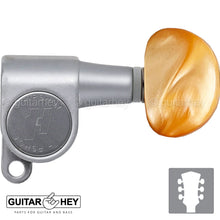 Load image into Gallery viewer, NEW Hipshot L3+R3 Classic Enclosed Mini Tuners MOON Amber 3x3 - SATIN CHROME