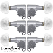 Carregar imagem no visualizador da galeria, NEW Hipshot L3+R3 Classic Enclosed Mini Tuners MOON Pearloid 3x3 - SATIN CHROME