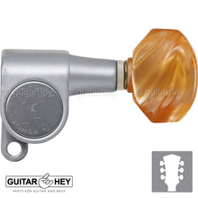 Carregar imagem no visualizador da galeria, NEW Hipshot L3+R3 Classic Enclosed Mini Tuners HEX Amber 3x3 - SATIN CHROME