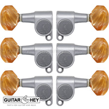 Carregar imagem no visualizador da galeria, NEW Hipshot L3+R3 Classic Enclosed Mini Tuners HEX Amber 3x3 - SATIN CHROME