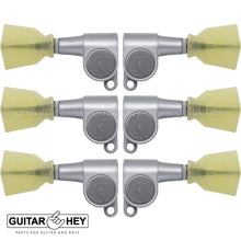 Carregar imagem no visualizador da galeria, NEW Hipshot L3+R3 Classic Enclosed Mini Tuners TULIP Buttons 3x3 - SATIN CHROME