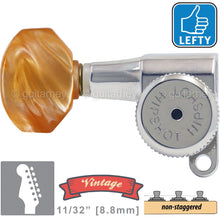 Load image into Gallery viewer, VINTAGE Hipshot 6-in-Line Locking NON-Staggered HEX Amber, LEFT-HAND, CHROME