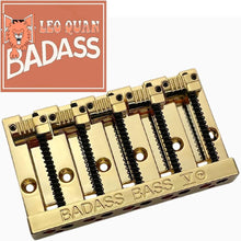 Load image into Gallery viewer, NEW Leo Quan® Badass V™ Bass Bridge for 5-string Fender P/Jazz Bass® - GOLD