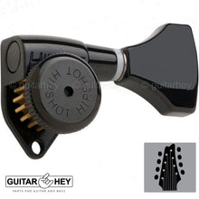 Load image into Gallery viewer, NEW Hipshot 8-String Grip-Lock LOCKING TUNERS HS Buttons 4x4 Set - BLACK