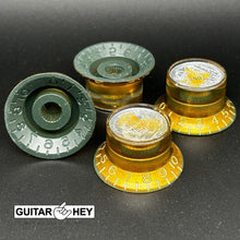 Load image into Gallery viewer, NEW RELIC GOLD Embossed VOLUME &amp; TONE Knobs for Gibson-Style USA Top-Hat Insert