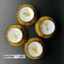 Load image into Gallery viewer, NEW RELIC GOLD Embossed VOLUME &amp; TONE Knobs for Gibson-Style USA Top-Hat Insert