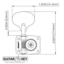 Load image into Gallery viewer, (4) Hipshot HB10 Bass Tuners LOLLIPOP keys for Fender Japan Mustang Bass, NICKEL