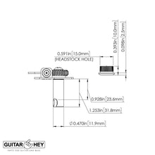 Load image into Gallery viewer, (4) Hipshot HB10 Bass Tuners LOLLIPOP keys for Fender Japan Mustang Bass, NICKEL