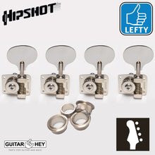 Load image into Gallery viewer, (4) Hipshot HB10 Bass Tuners LOLLIPOP keys for LEFTY Fender Japan Mustang NICKEL