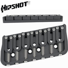 Carregar imagem no visualizador da galeria, USA Hipshot 7 String Multi-Scale Fixed Guitar Bridge 11° Angle .125&quot; Floor BLACK