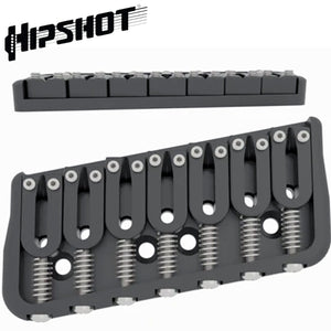 USA Hipshot 7 String Multi-Scale Fixed Guitar Bridge 11° Angle .125" Floor BLACK