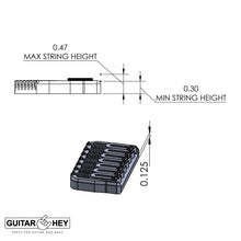 Carregar imagem no visualizador da galeria, USA Hipshot 7 String Multi-Scale Fixed Guitar Bridge 11° Angle .125&quot; Floor BLACK