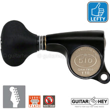 Carregar imagem no visualizador da galeria, NEW Gotoh SGS510Z-ES5 6 in Line LEFT-HANDED Set Mini Tuners 18:1 Ratio - BLACK