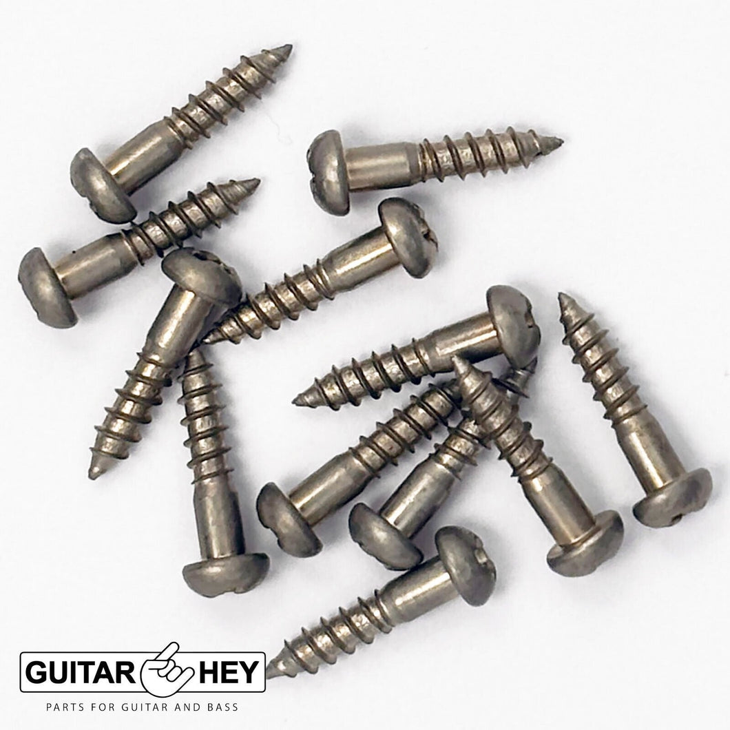 (12) Gotoh Guitar Mounting Screws for SD91 Keys 12mm Long Round Head AGED NICKEL