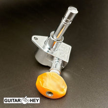 Load image into Gallery viewer, NEW Grover 106 Original Locking Rotomatic Tuners SMALL Amber Buttons 3x3, NICKEL