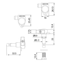 Carregar imagem no visualizador da galeria, NEW Grover 106C Original Locking Rotomatic Tuners 18:1 Gear Ratio 3x3 - NICKEL