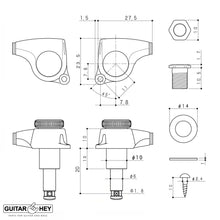 Carregar imagem no visualizador da galeria, NEW Gotoh SGL510Z-EL5 MGT L3+R3 Locking Tuning Keys Set, 21:1 Ratio 3x3 - GOLD