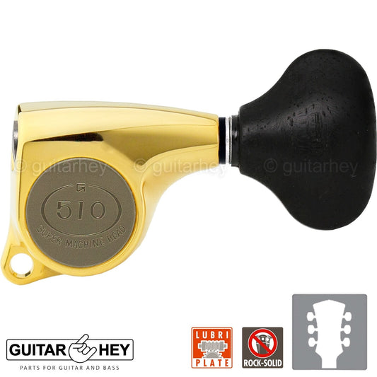 NEW Gotoh SGL510-EL5 Super Machine Heads L3+R3 Tuners Set 18:1 Ratio 3x3 - GOLD