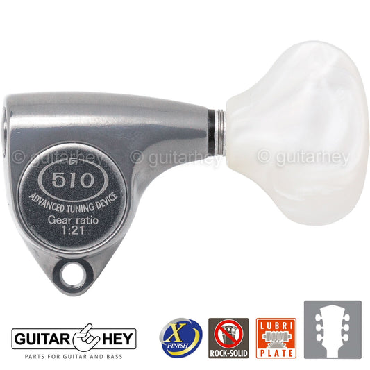 NEW Gotoh SGV510Z-WL5 Tuners L3+R3 Keys 1:21 Ratio 3x3 - ANTIQUE X-FINISH CHROME