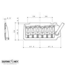 Load image into Gallery viewer, NEW Gotoh EV510T-BS Non-locking 2 Point Tremolo FTS Bridge Brass Saddles - BLACK