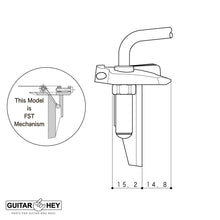 Carregar imagem no visualizador da galeria, NEW Gotoh EV510T-BS Non-locking 2 Point Tremolo FTS Bridge Brass Saddles - BLACK