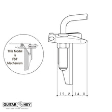 Load image into Gallery viewer, NEW Gotoh EV510T-BS Non-locking 2 Point Tremolo Bridge Brass Saddles - X-NICKEL