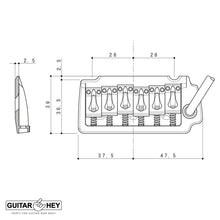 Load image into Gallery viewer, NEW Gotoh EV510T-BS Non-locking 2 Point Tremolo Bridge Brass Saddles - X-GOLD