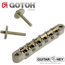 Load image into Gallery viewer, Gotoh GE104BAN Tunematic Bridge 12&quot; Radius BRASS Unnotched Saddles - AGED NICKEL