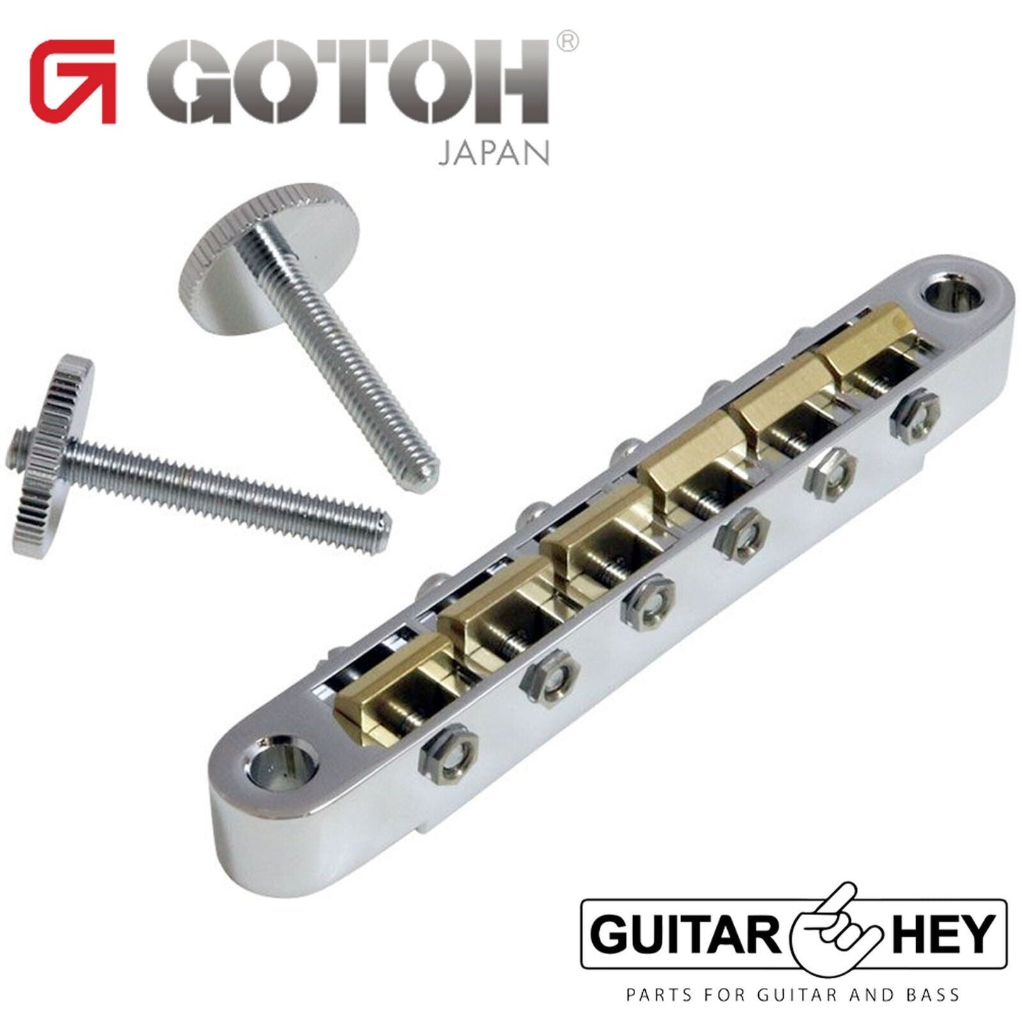 NEW Gotoh GE104BC Tunematic Bridge 12" Radius BRASS Unnotched Saddles - CHROME