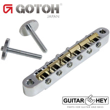 Load image into Gallery viewer, NEW Gotoh GE104BAN Tunematic Bridge 12&quot; Radius BRASS Unnotched Saddles - CHROME