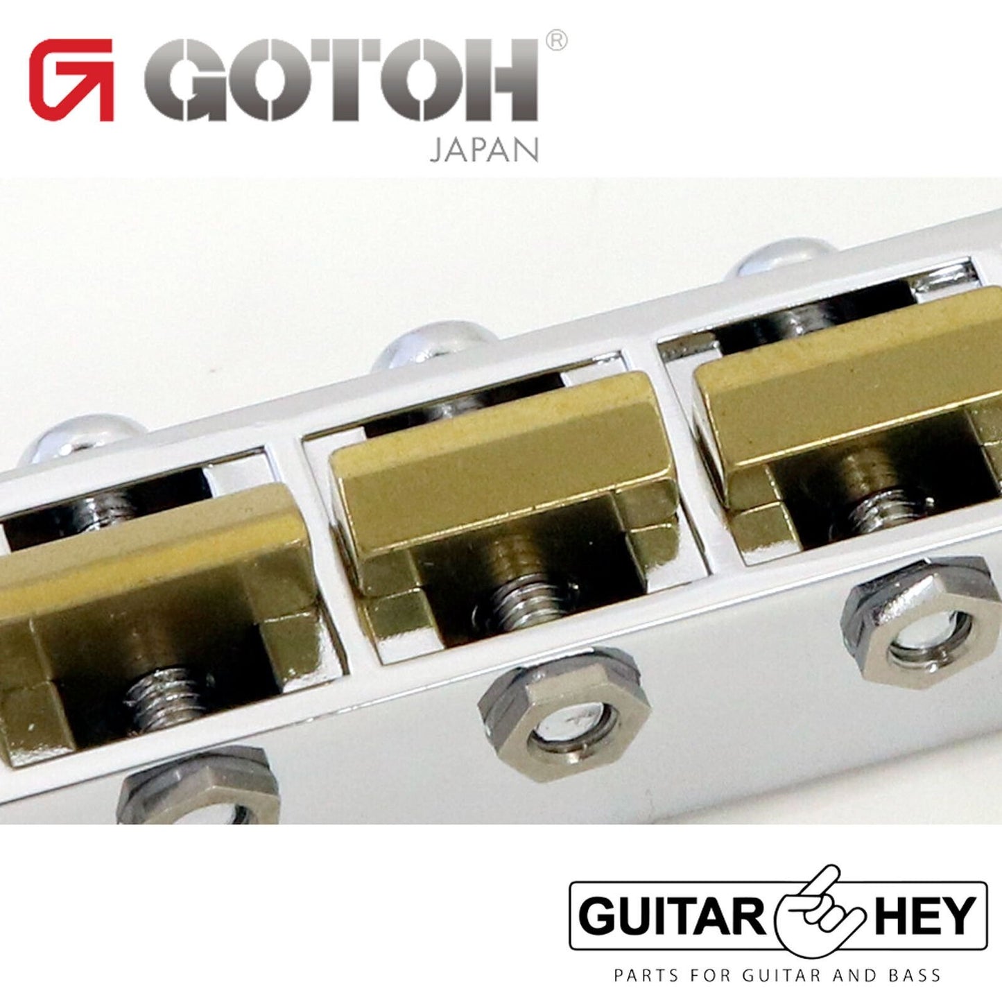 NEW Gotoh GE104BC Tunematic Bridge 12" Radius BRASS Unnotched Saddles - CHROME