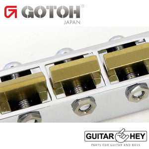 NEW Gotoh GE104BAN Tunematic Bridge 12" Radius BRASS Unnotched Saddles - CHROME