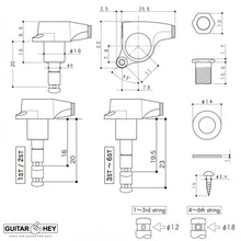 Load image into Gallery viewer, NEW Gotoh SGS510-EN07 HAPM Locking 6 in line Adustable Height Mini Keys, CHROME