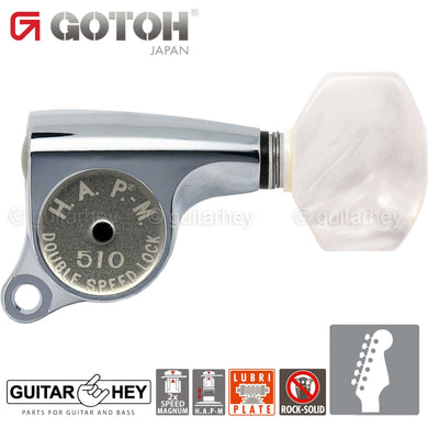 NEW Gotoh SGS510-P7 HAPM Locking 6 in line Adustable Height Mini Keys, CHROME